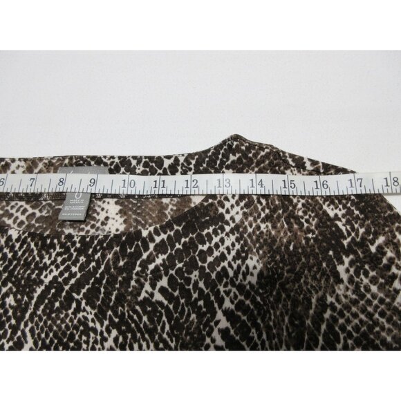 Chico's Travelers women's‎ 3/4 sleeve snake lizard print side tie blouse S - Picture 9 of 10